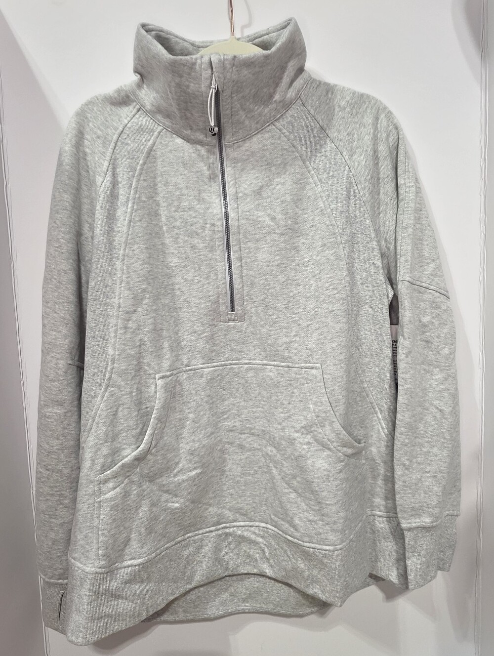 Lululemon Scuba Oversized Funnel Neck Half Zip Grey M/L NWT